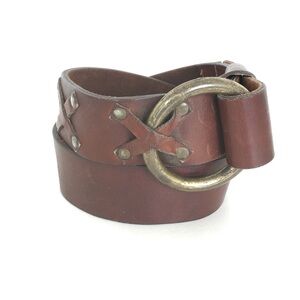 Vintage Salvatori Thick Leather Belt Brown Renaissance Style Women’s Size 32